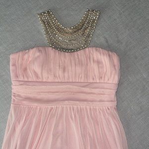 Special occasion dress with attached necklace detail